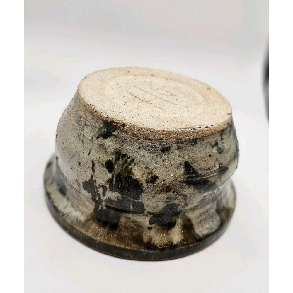 Vtg Hand Crafted Signed Studio Art Pottery Pot/Bowl, Glazed Stoneware